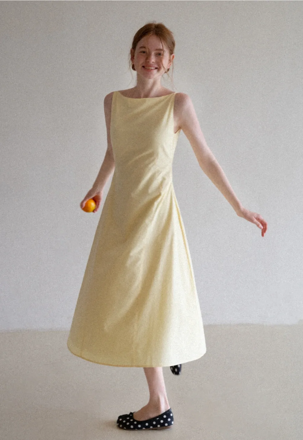 Women’s Boat Neck A-Line Midi Dress