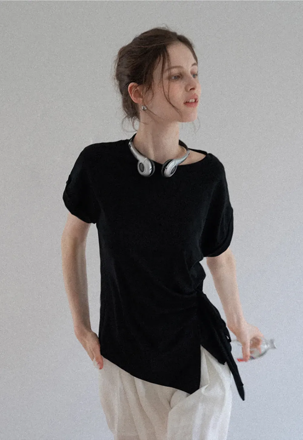 Asymmetric Side Tie Tee