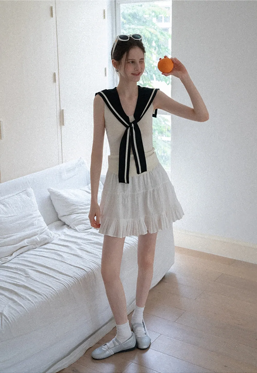 Women's Sailor-Scarf Knit Top Tank