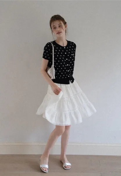 Women's Ruched Button Front Knit Top