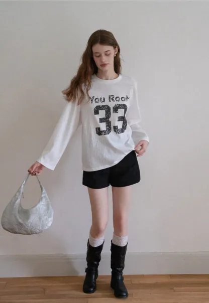 Women's Oversized Graphic Long Sleeve T-Shirt