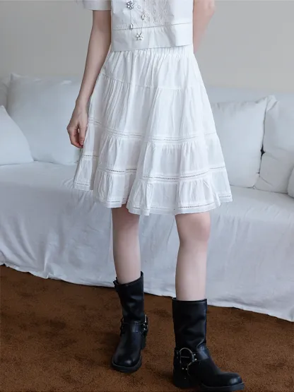 Women's Tiered A-Line Midi Skirt