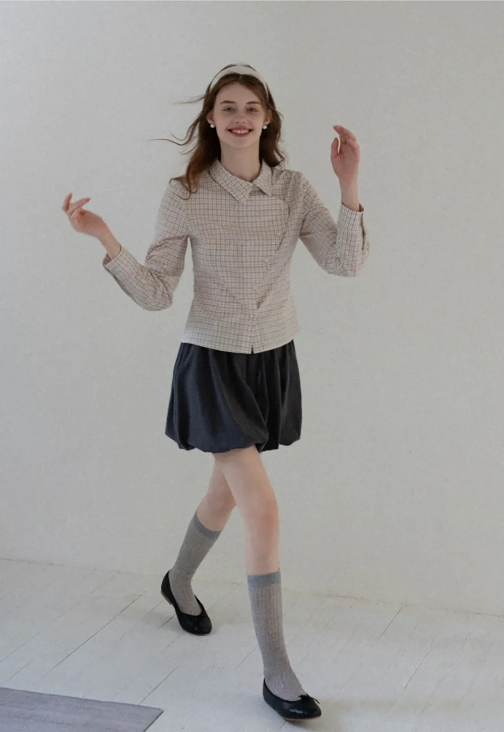 Drawstring Bubble Mini Skirt