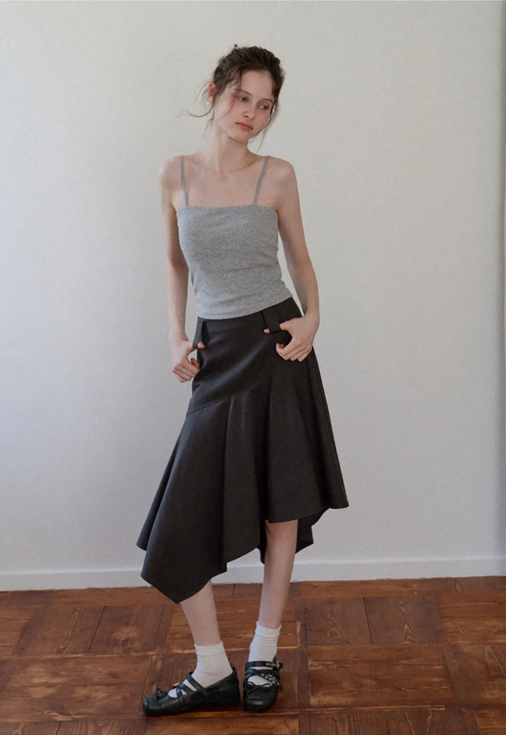 Women's Ruffle Trim Knit Top with Front Tie