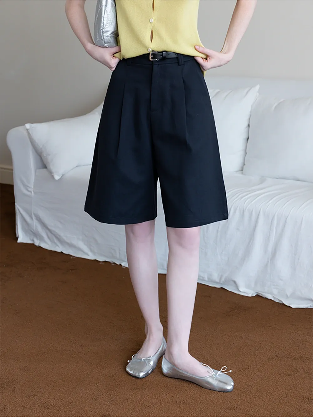 Belted Wide-Leg Shorts
