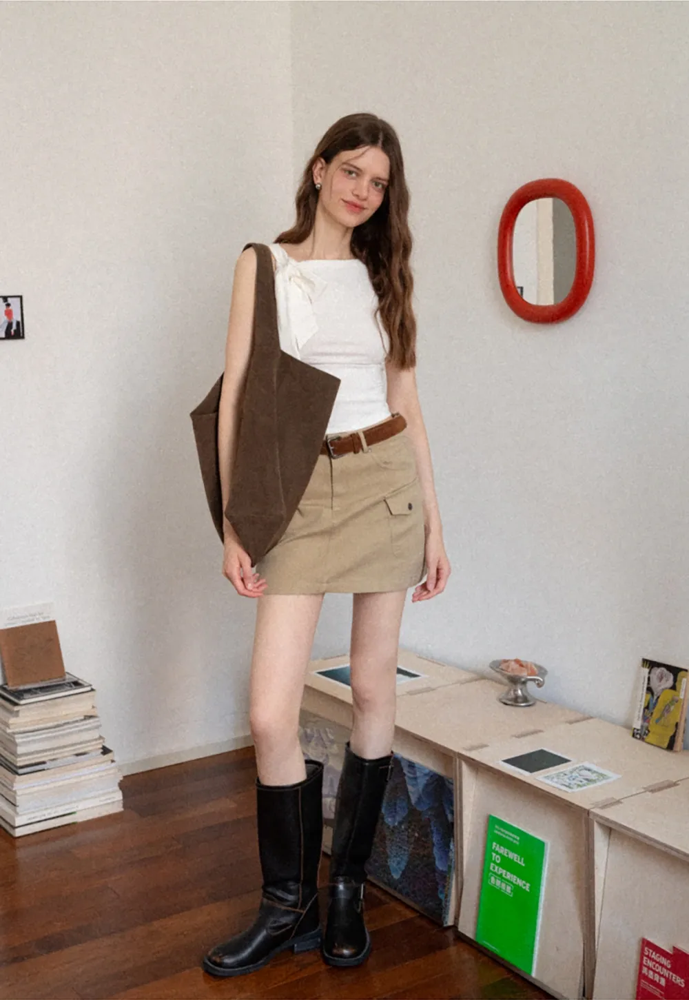 Womens Sleeveless Top with Bow Detail