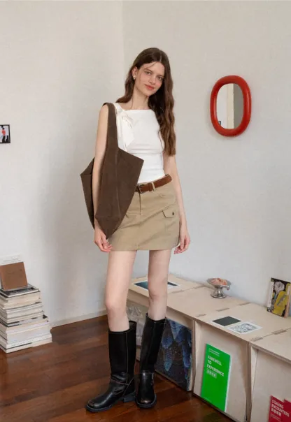 Womens Sleeveless Top with Bow Detail