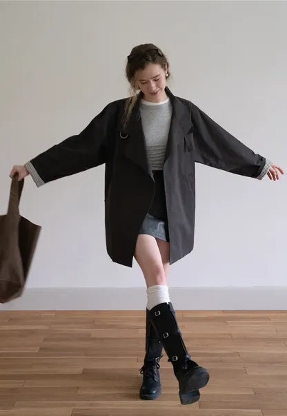 Buckle-Collar Wrap Trench