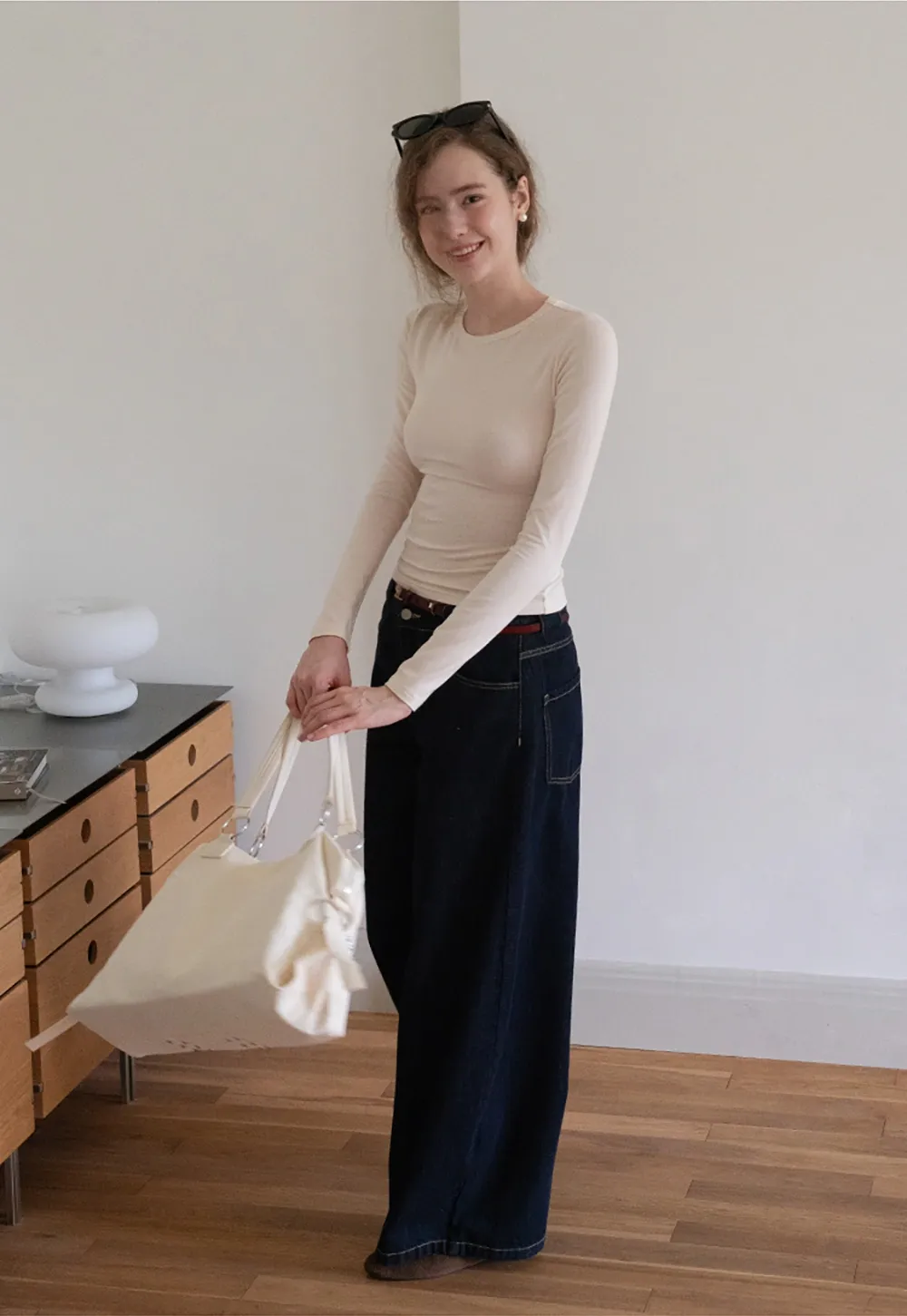 High Waist Wide Leg Jeans for Women Loose Fit Denim Pants