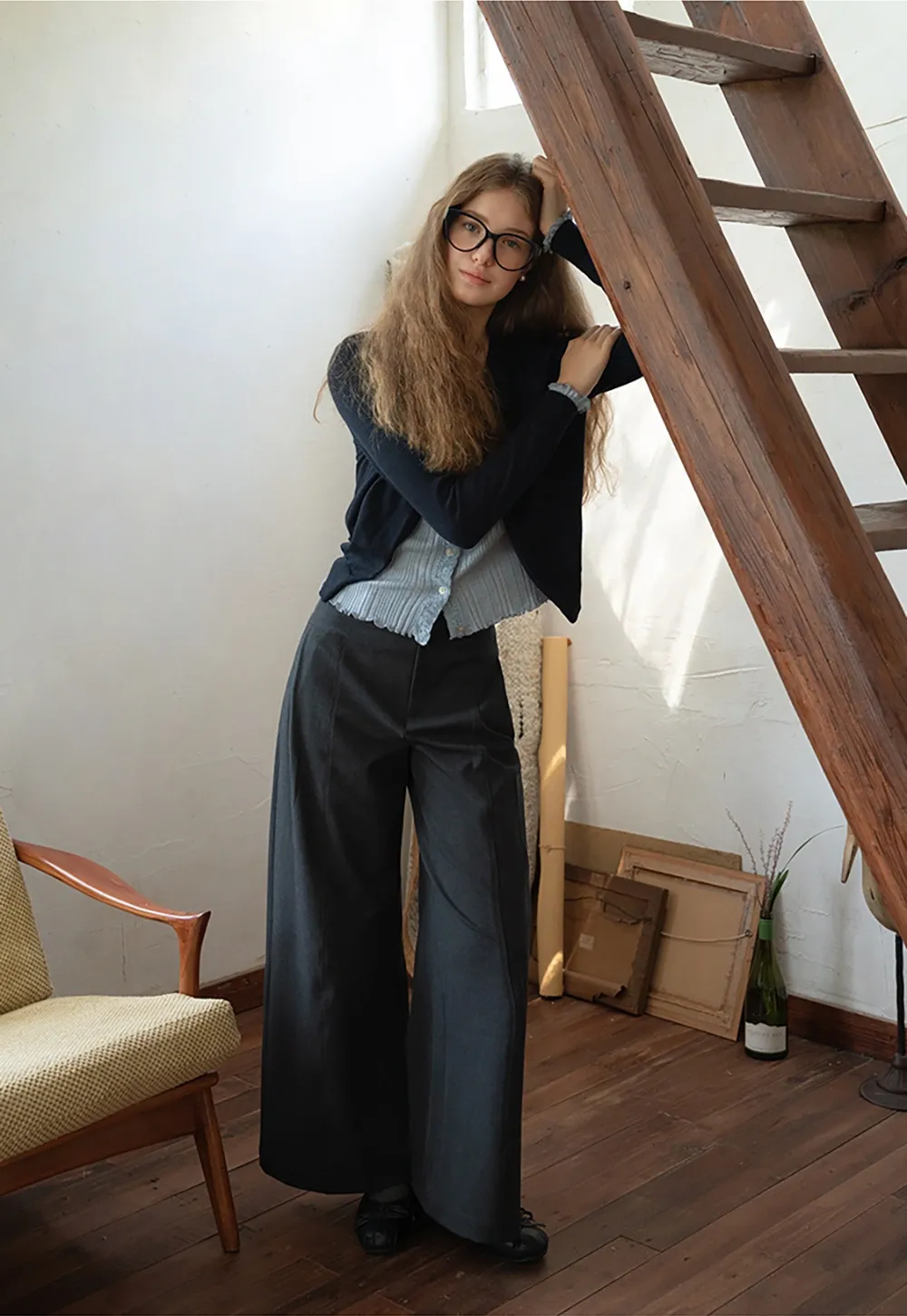 Elegant Office Work Pants Wide Leg High Waist