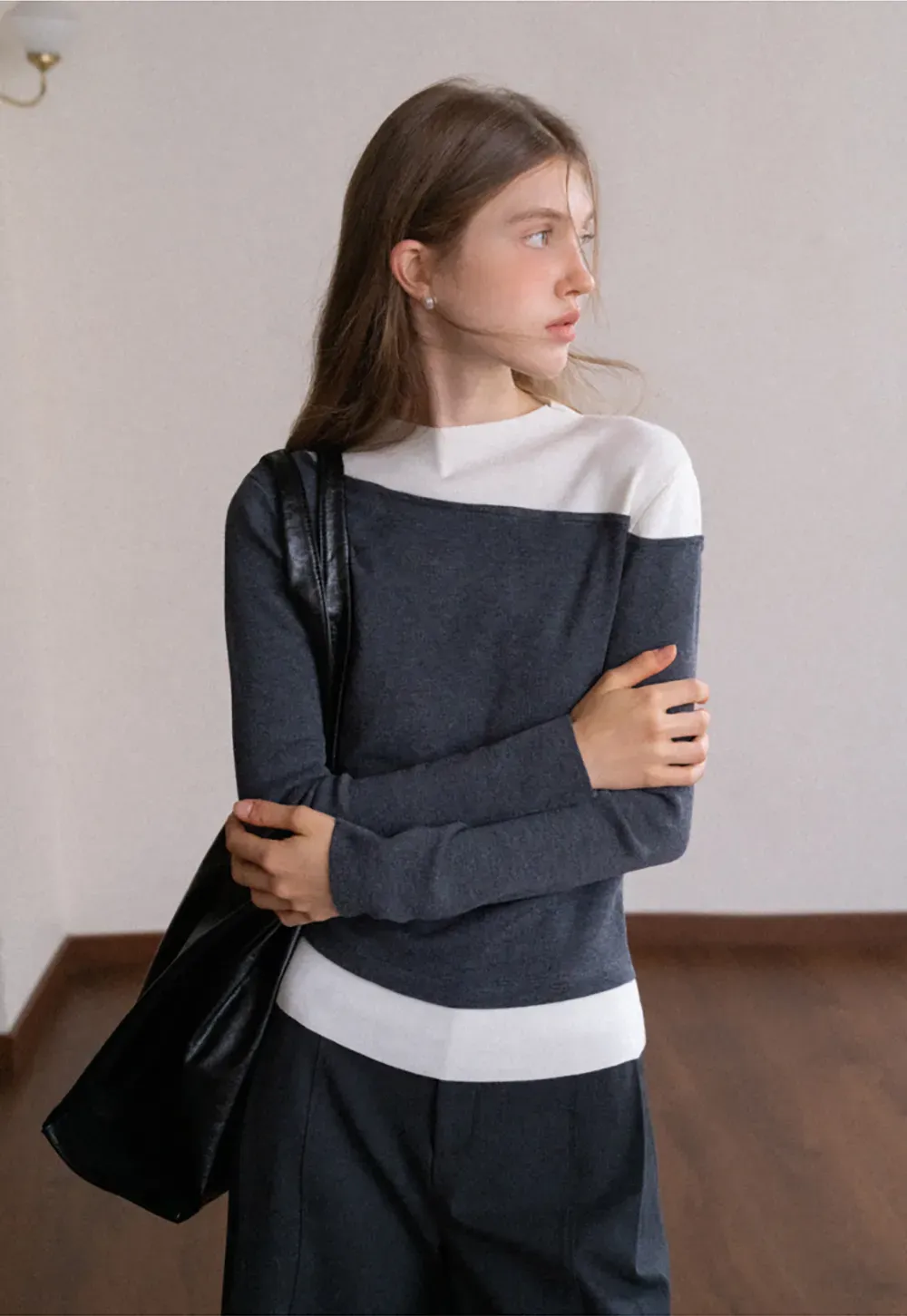 Contrast Panel Knit Top