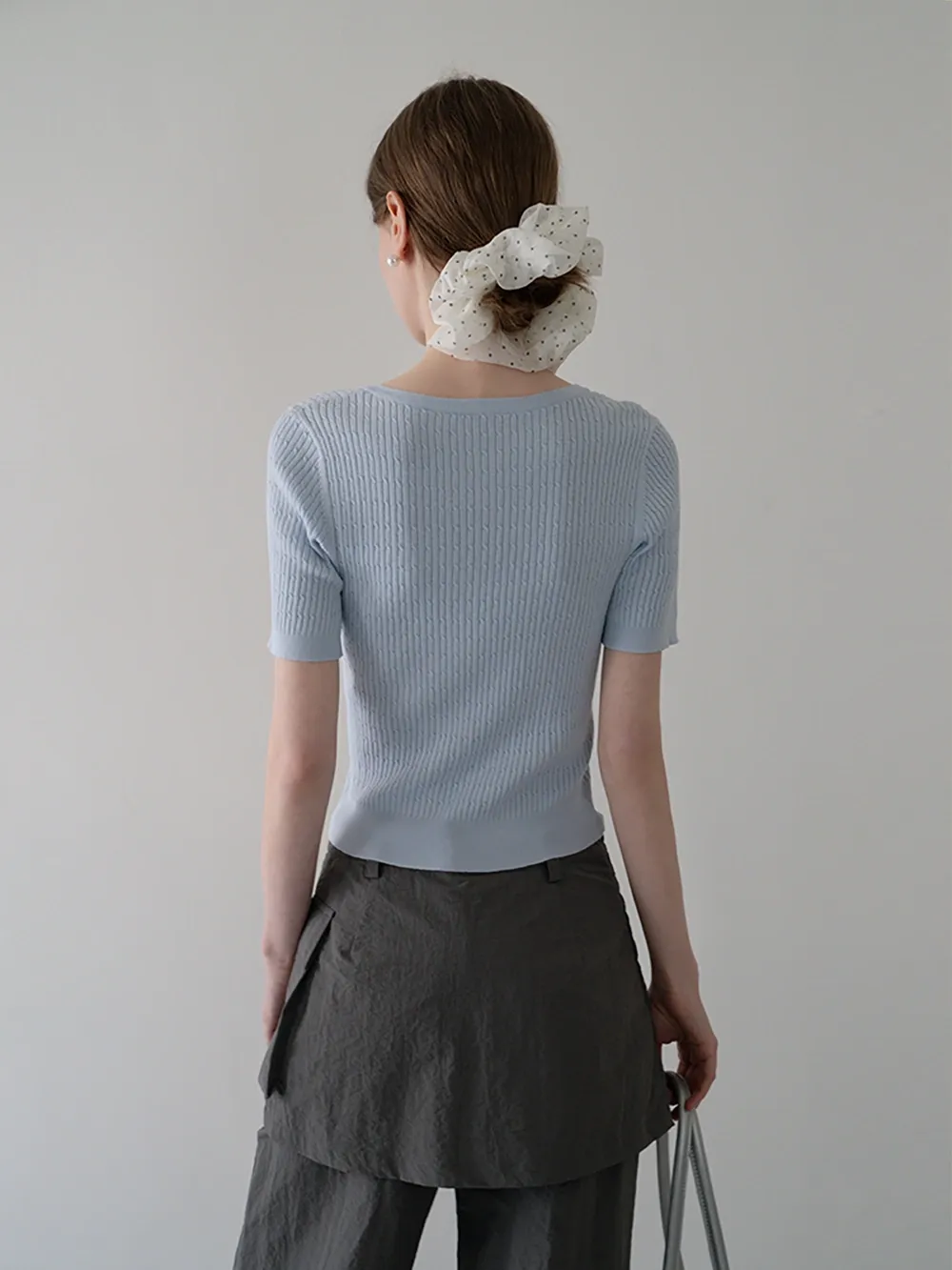 V-Neck Ribbed Knit Top