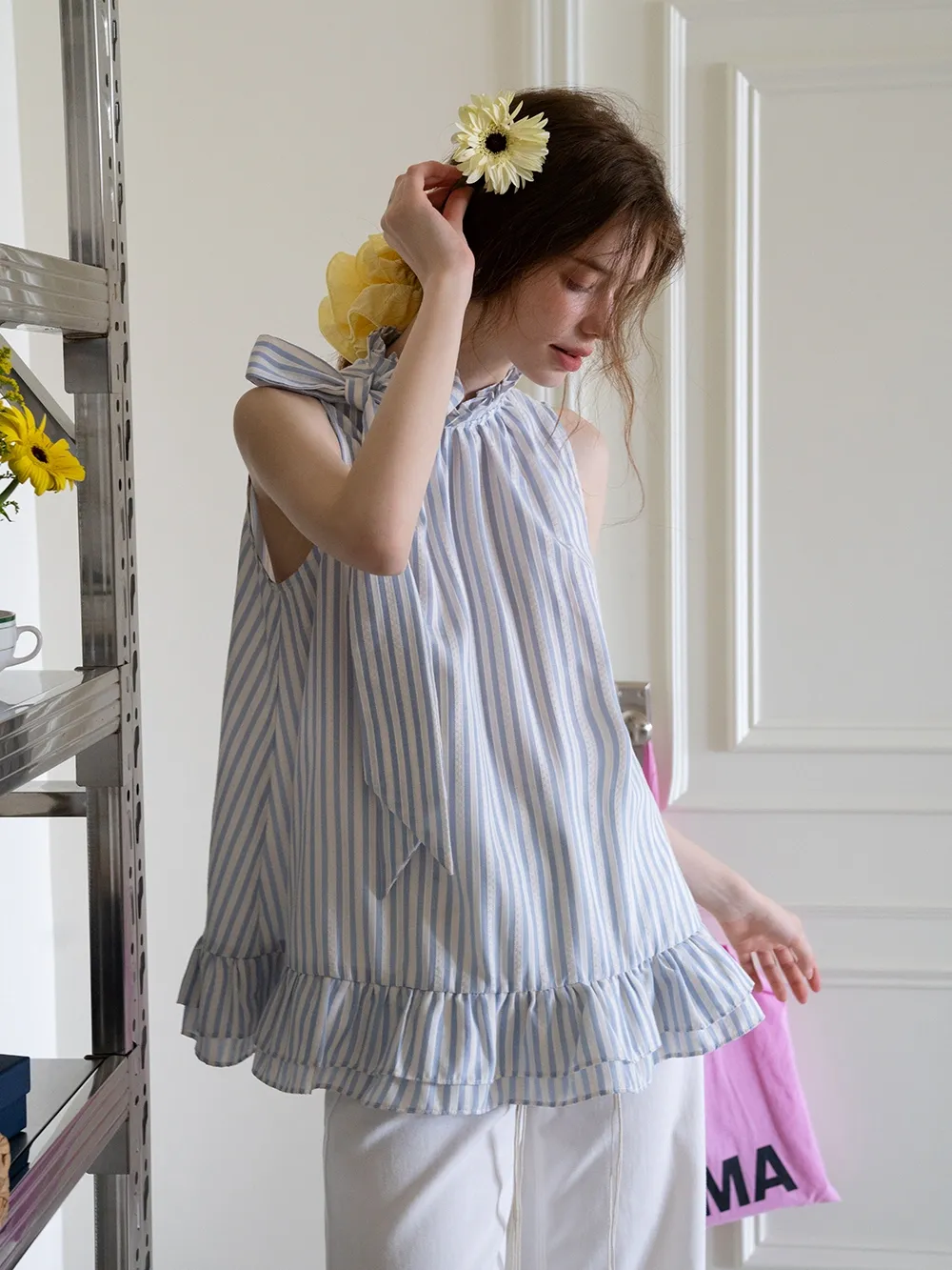 Lightweight Ruffle Trim Shirt