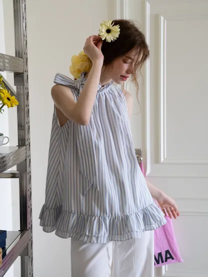 Lightweight Ruffle Trim Shirt