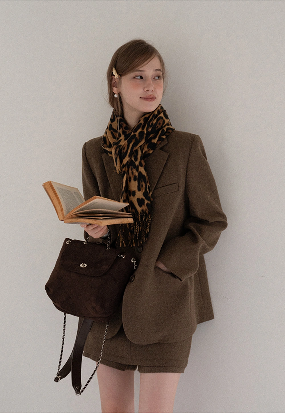 Womens Two-Piece Blazer and Shorts Set