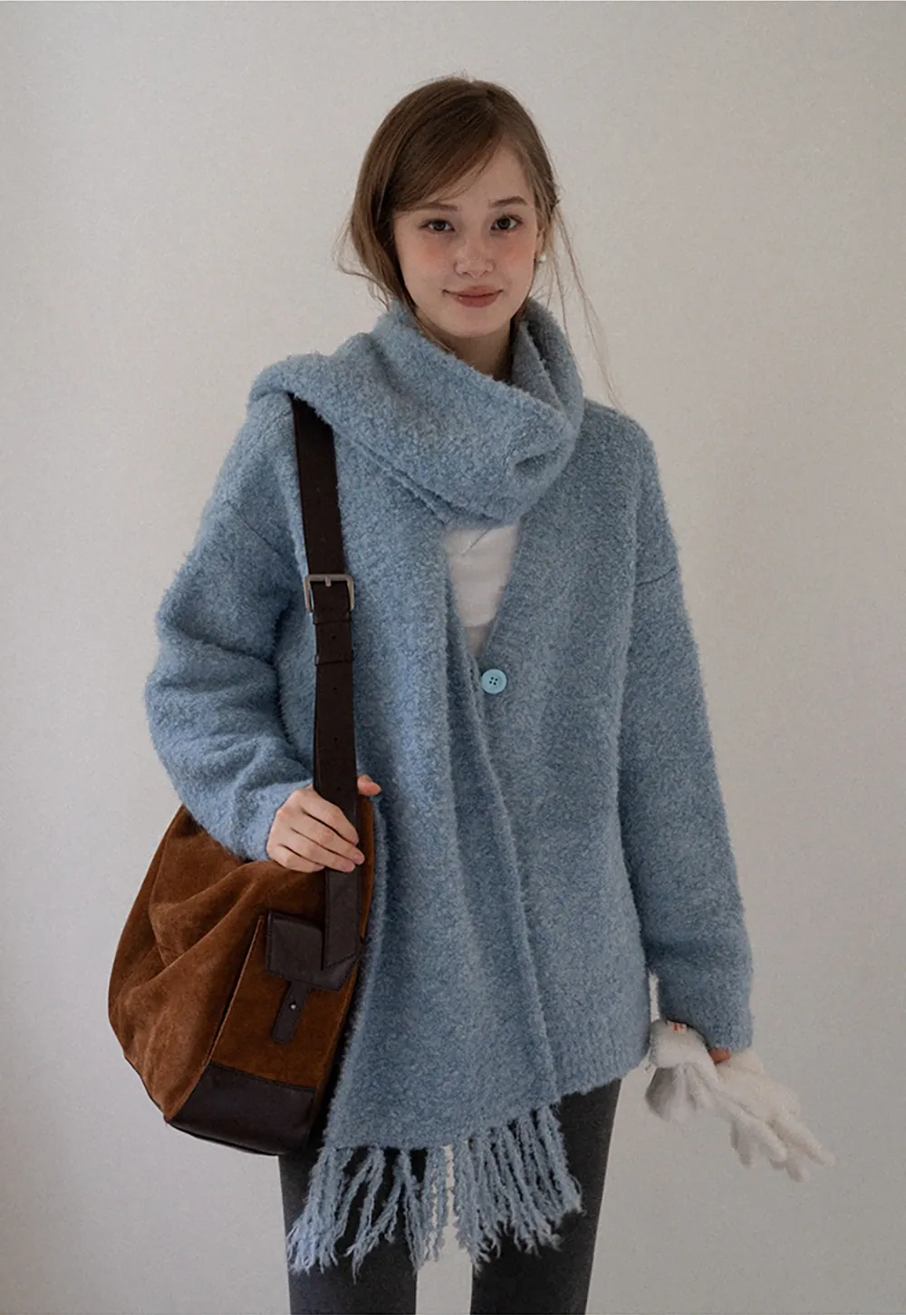 Women Warm Fuzzy Knit Cardigan