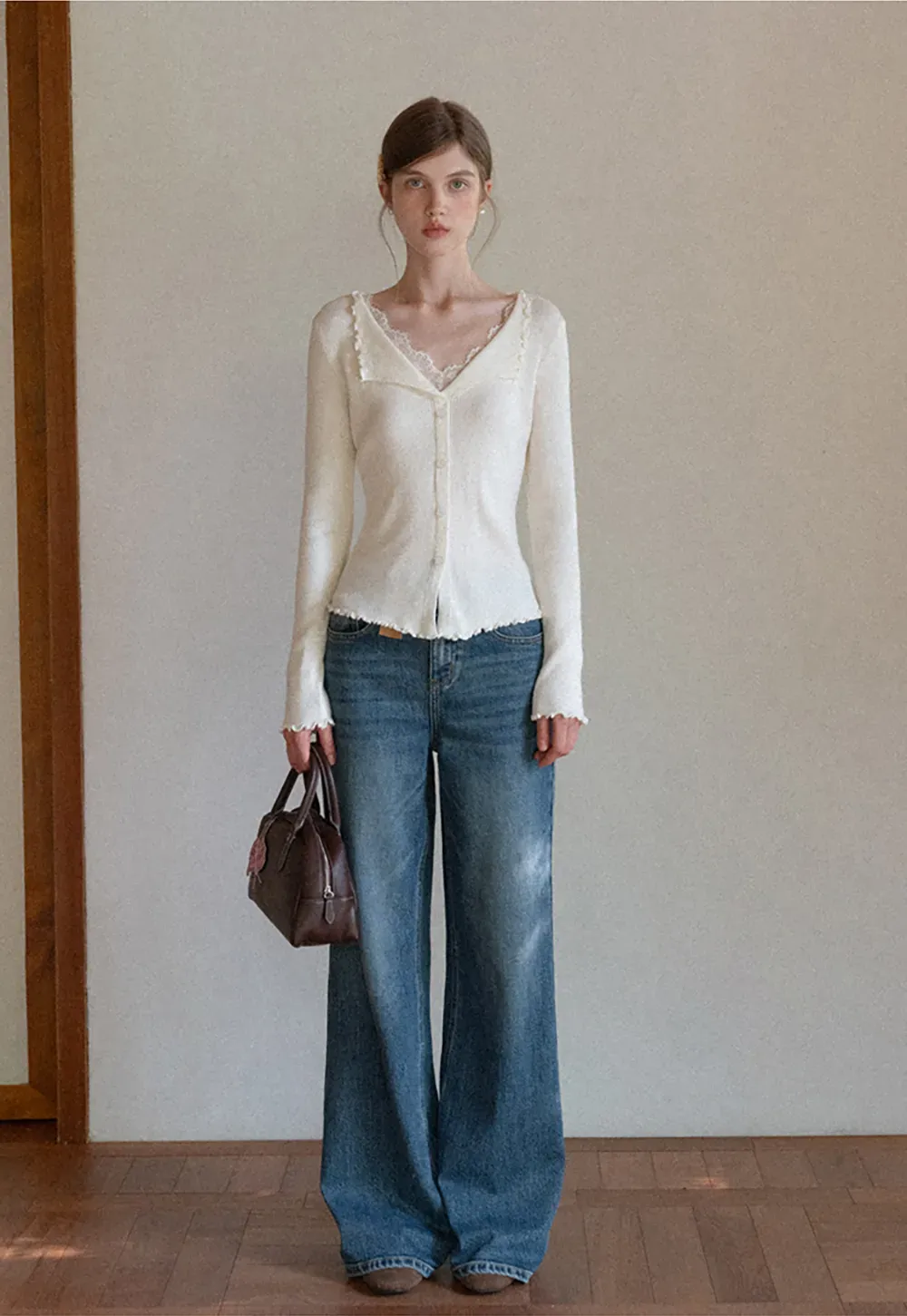 Vintage Wash Wide-Leg Jeans