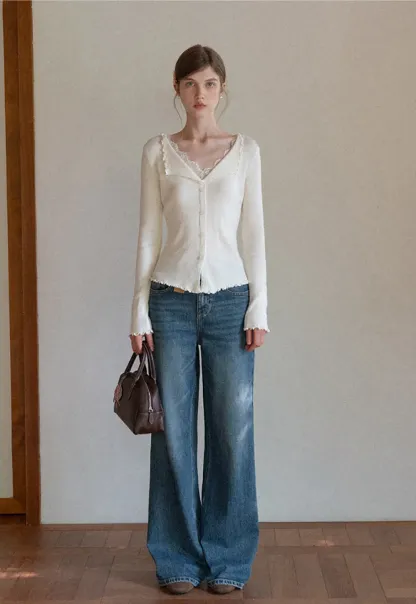 Vintage Wash Wide-Leg Jeans