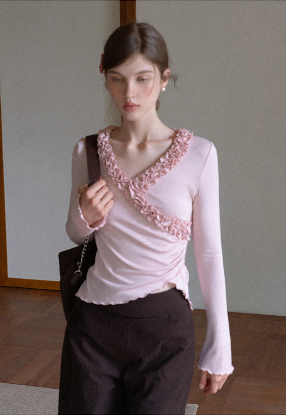 High Waist Corduroy Wide Leg Pants