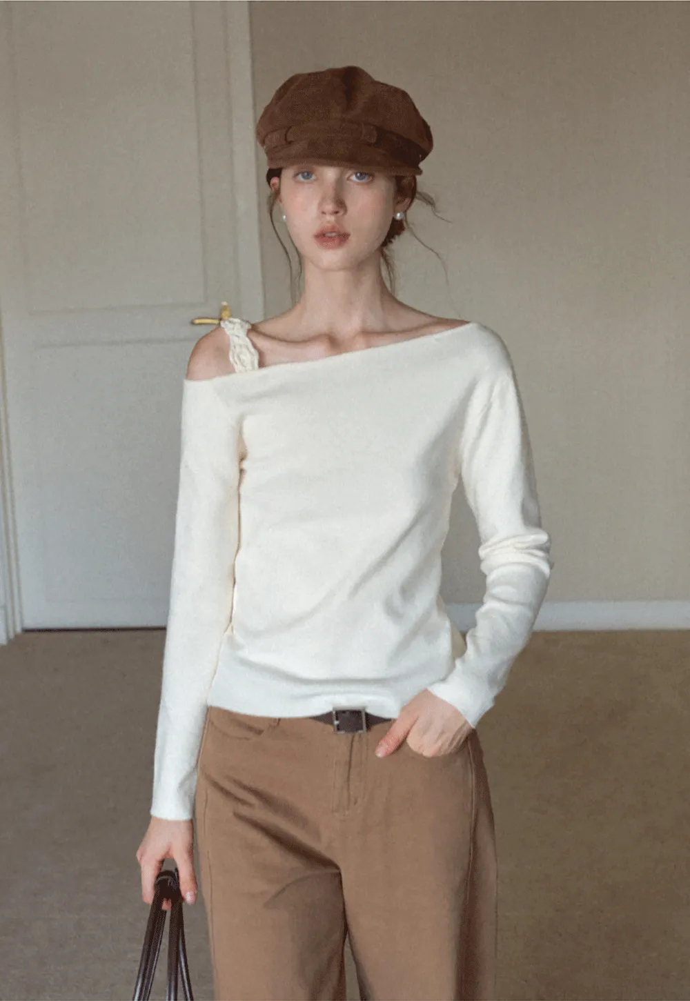 One Shoulder Long Sleeve Top