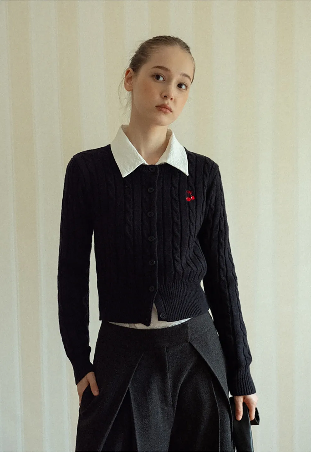 Cozy Button-Up Cable Knit Cardigan