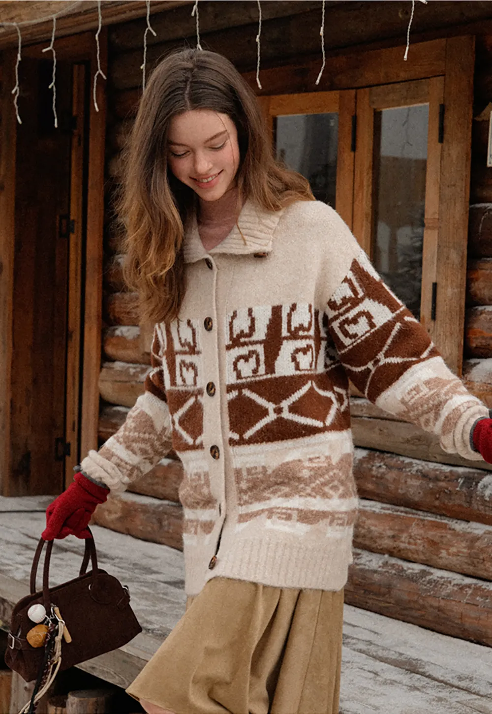 Knit Bow Detail Winter Gloves