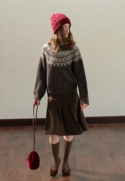 Women Warm Round Neck Nordic Style Sweater