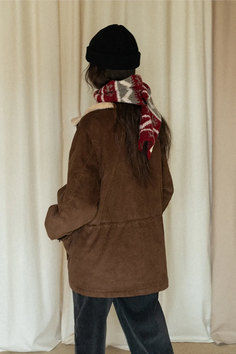 Stylish Fair Isle Patterned Long Knitted Scarf