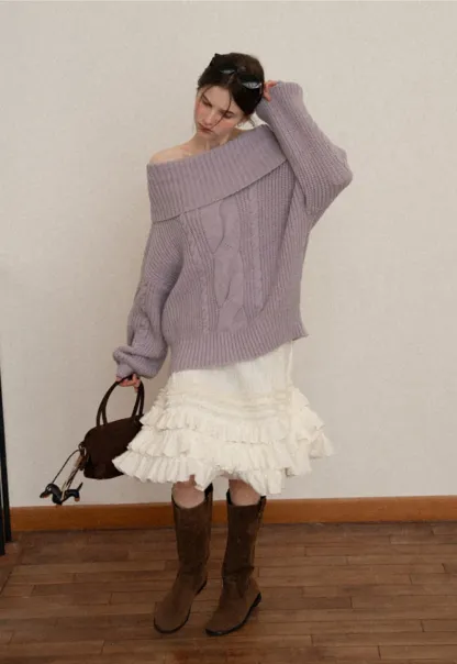 Women White Ruffled Skirt with Tiered Design