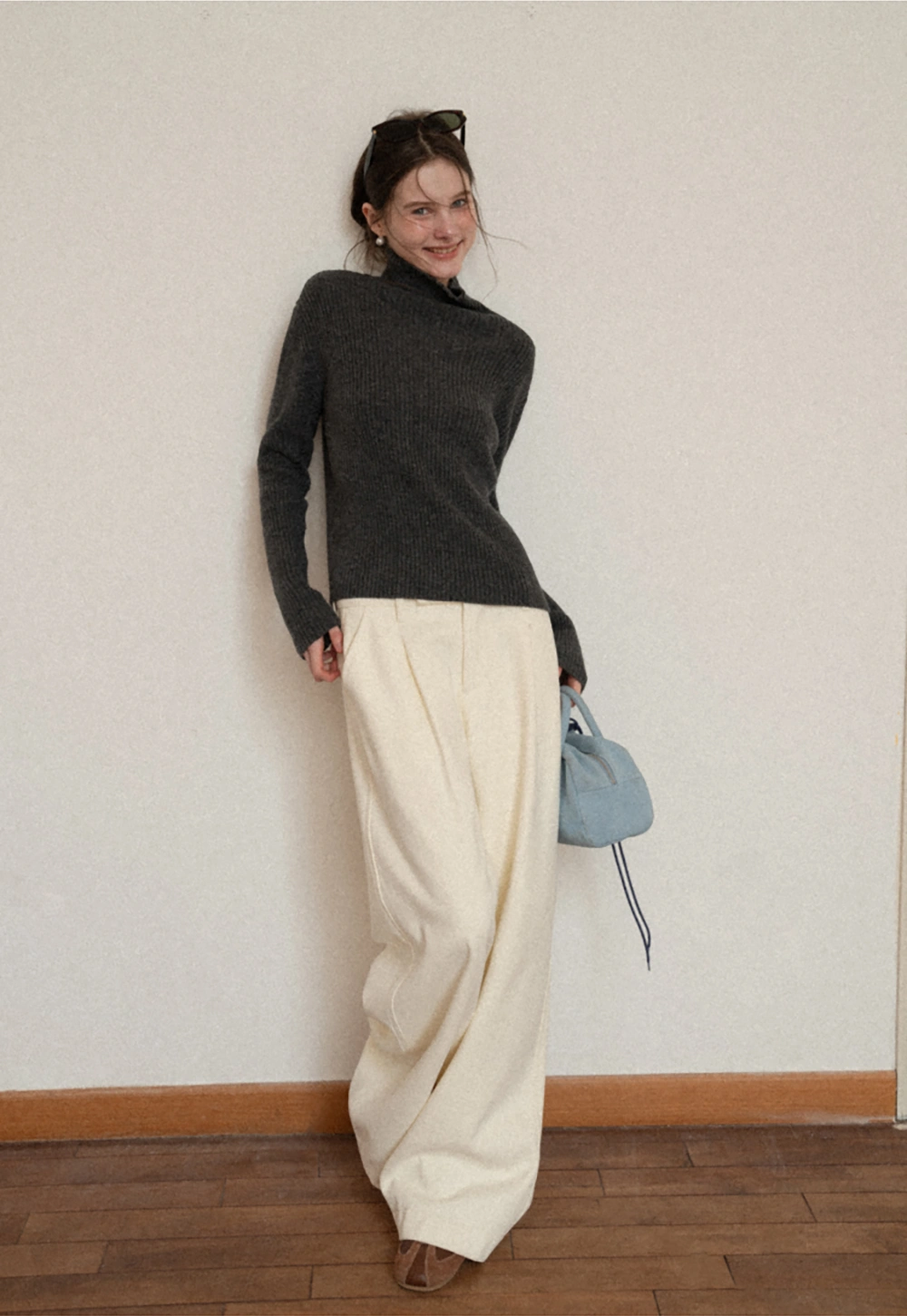 Women Ribbed Turtleneck Sweater for Fall