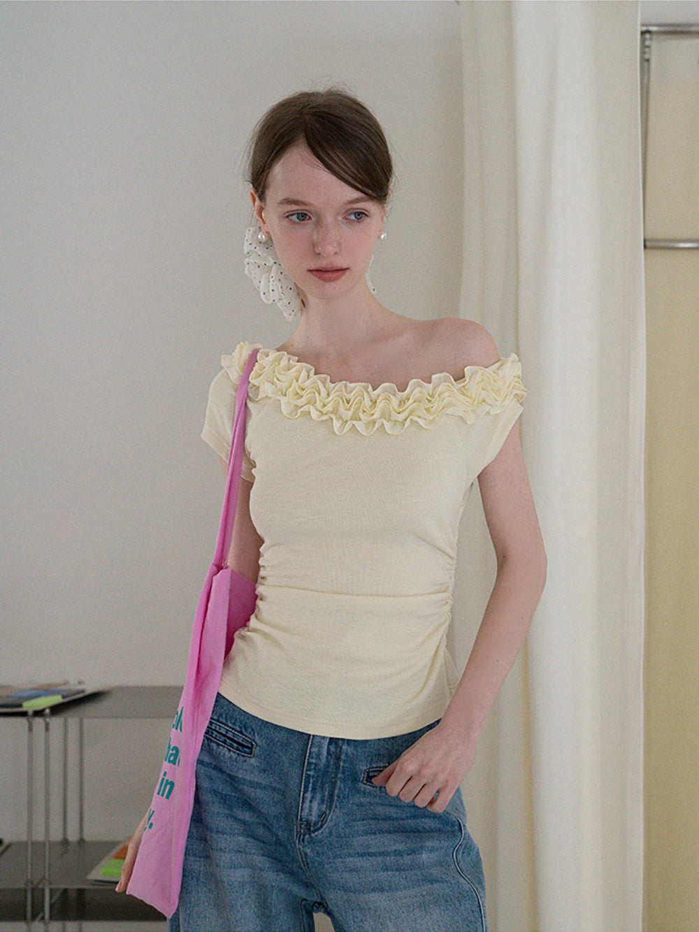 トップス Off-the-shoulderfeatherfur knit eme10241 Slouchy Knit Sweater - Off White – Carbon38