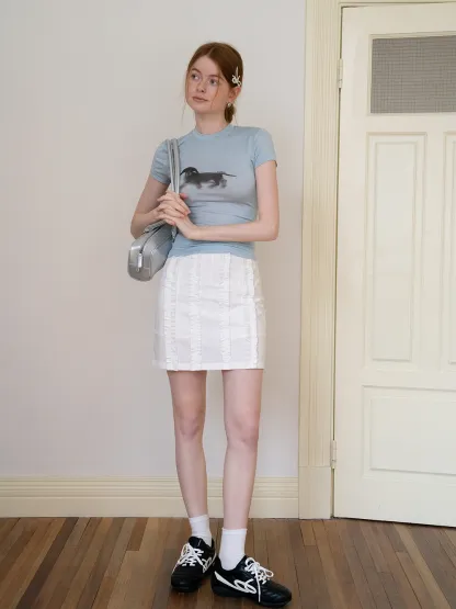 Women’s White Ruffled Skirt
