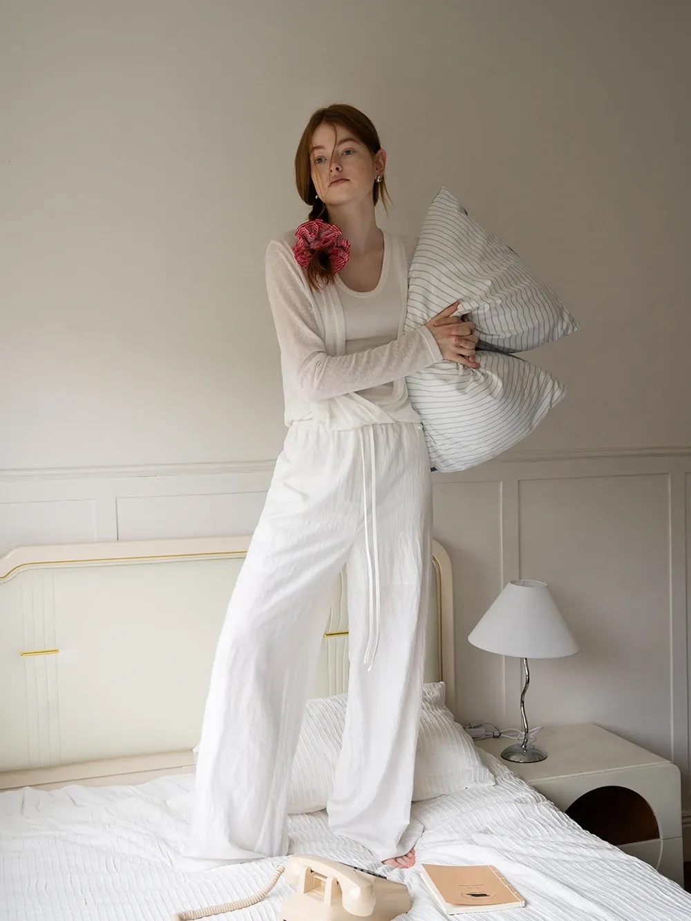 Women's Sheer Wide Leg Drawstring Pants