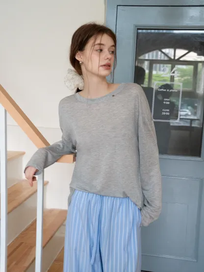 Sheer Lightweight Long Sleeve Tee