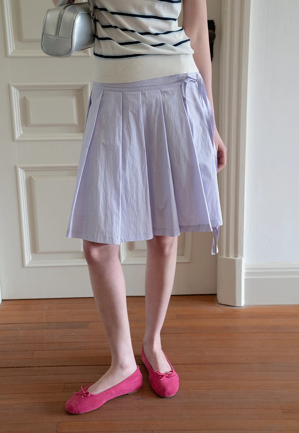 Women's Pleated Skirt with Side Ties