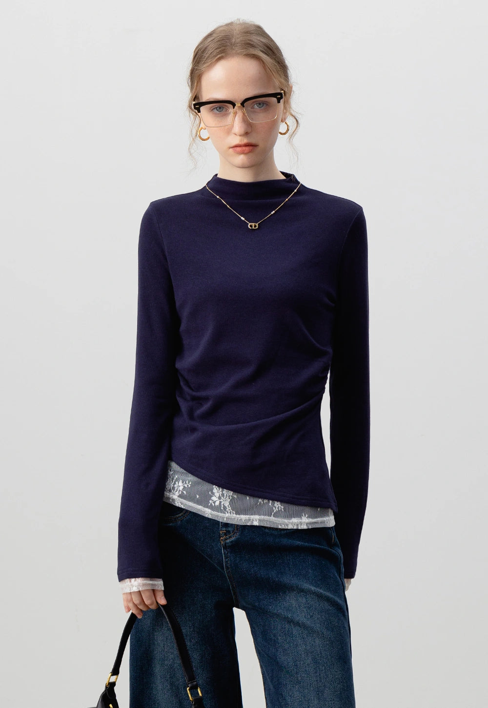 Women's Off Shoulder Long Sleeve Asymmetrical Hem Top – EGGKA
