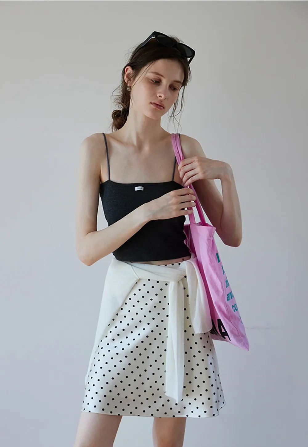 Women’s High Waist Polka Dot A-Line Mini Skirt
