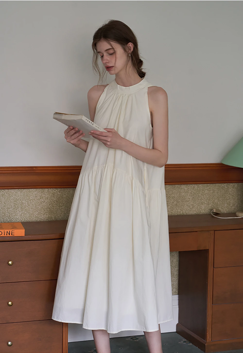 Sleeveless High Neck A-Line Dress