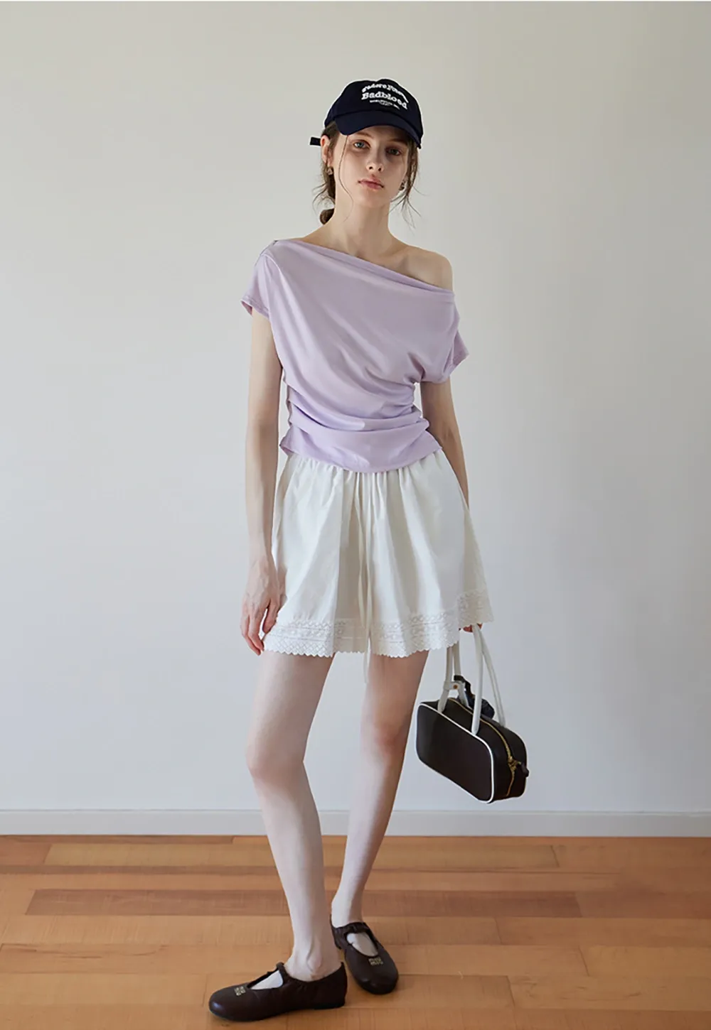 "Women’s Off Shoulder Ruched T-Shirt