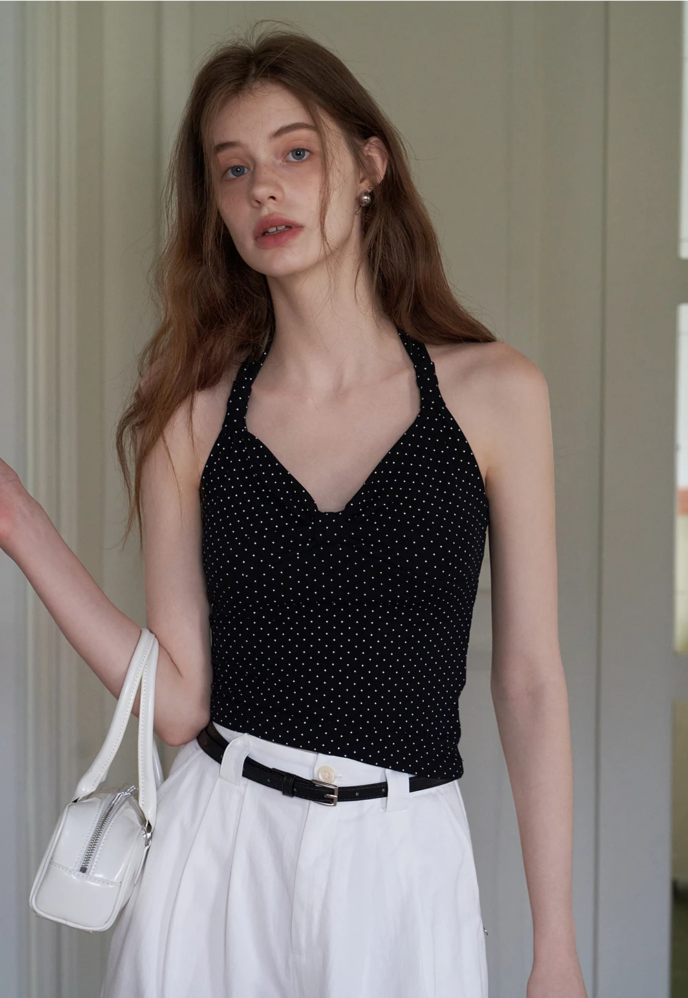 Women’s Polka Dot Halter Crop Top