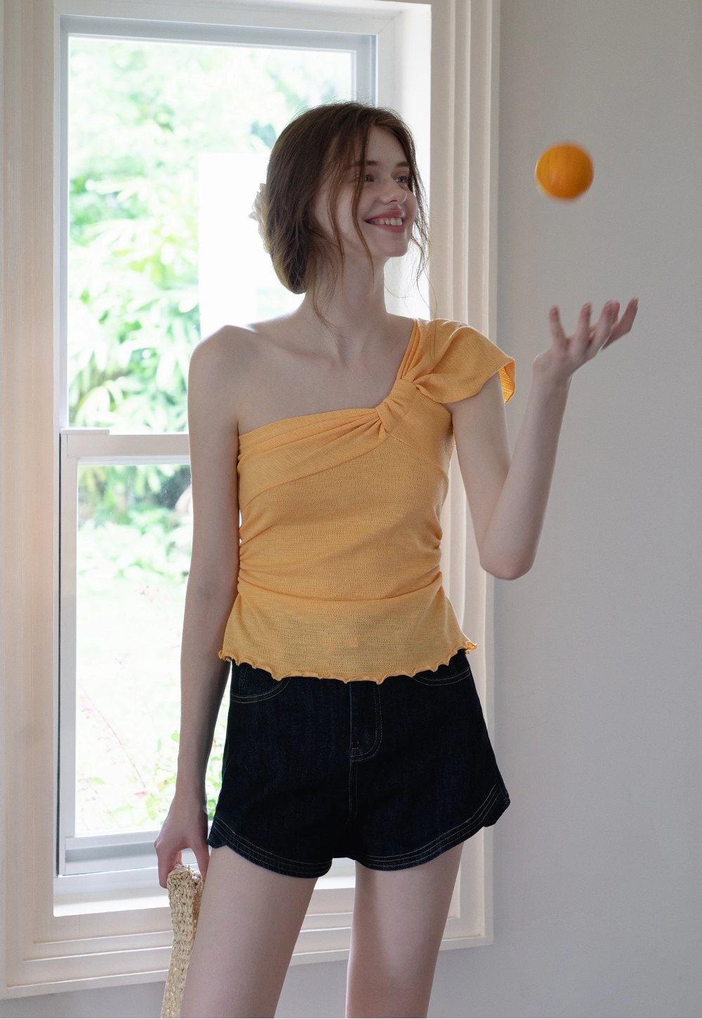 Women's One Shoulder Ruffle Top
