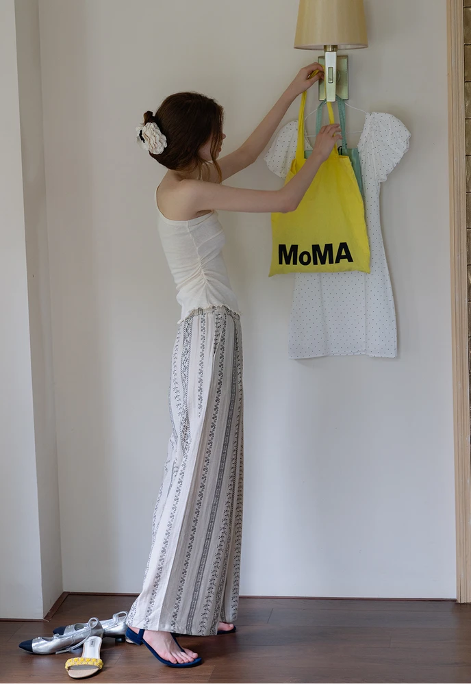 Women’s Boho Stripe Wide-Leg Palazzo Pants