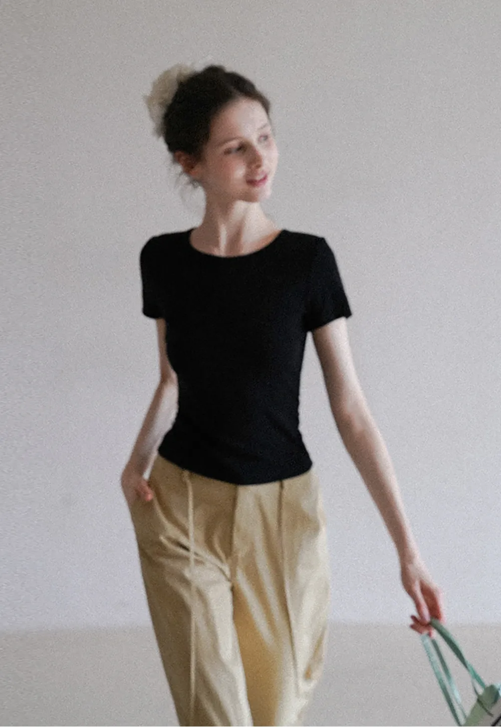 Women's High Waist Wide Leg Pants with Drawstring