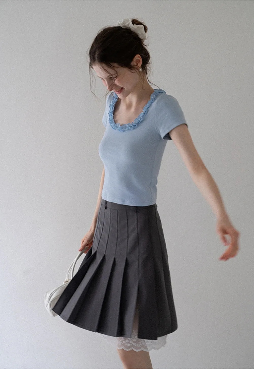 Women's Ruffle-Trim Scoopneck Tee