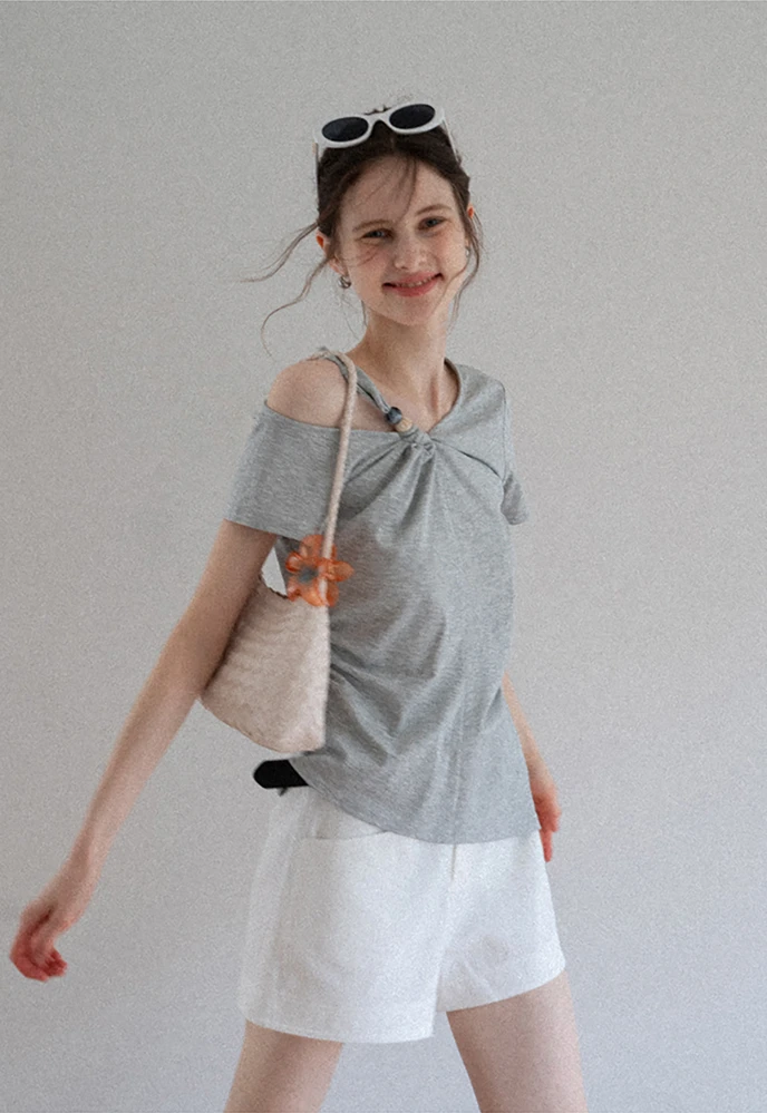 Women's Knotted Side Top with Beads