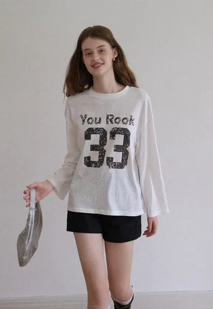 Women's Oversized Graphic Long Sleeve T-Shirt