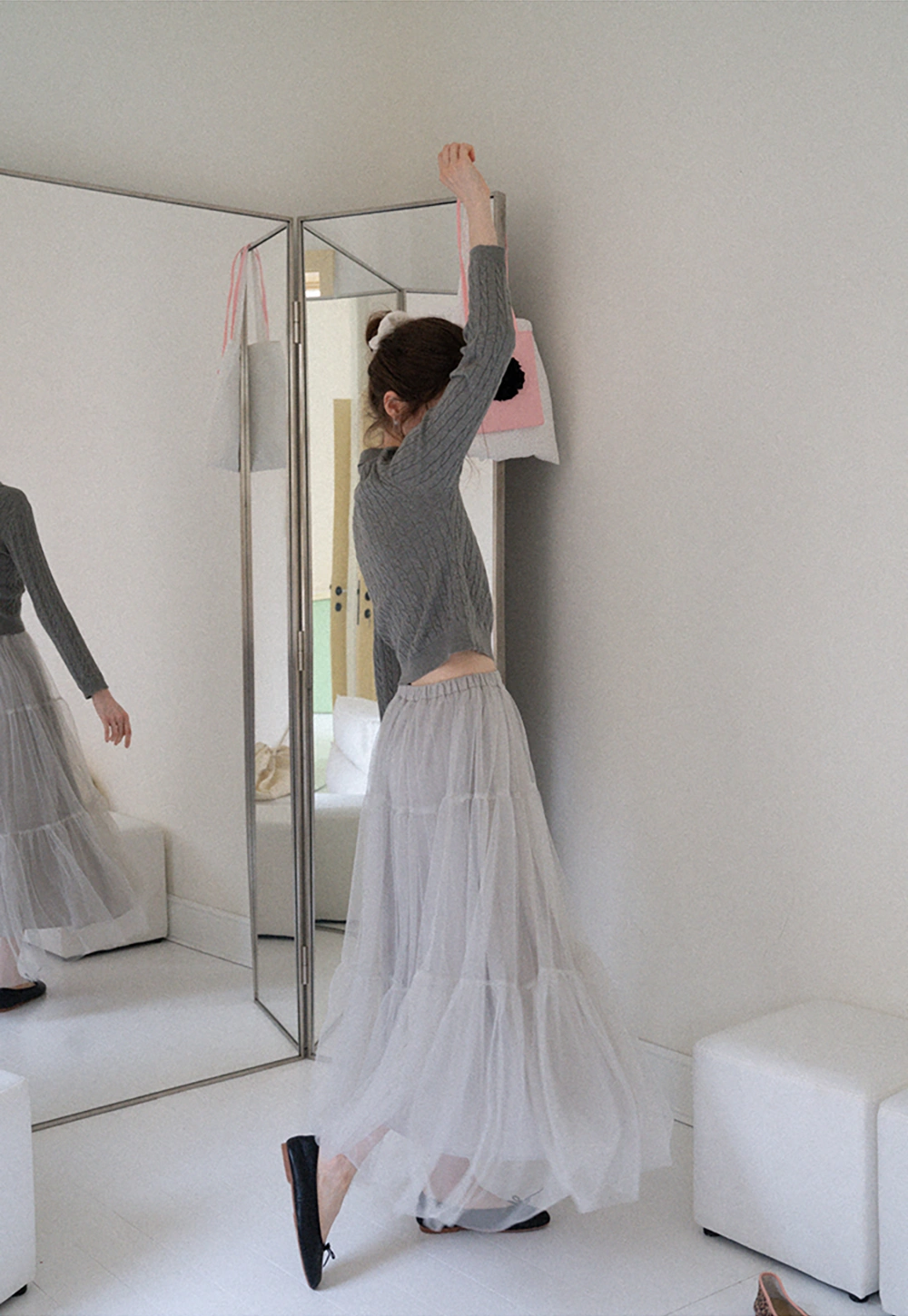 Women's Cable Knit Polo Sweater