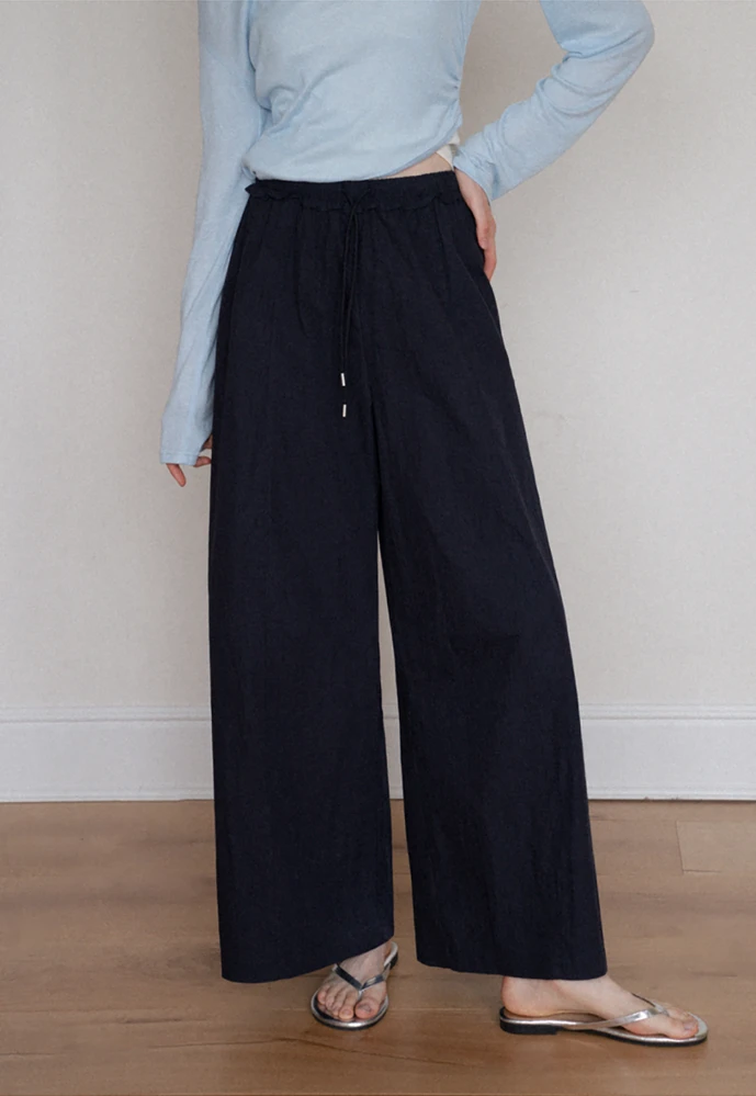Drawstring Wide-Leg Pants