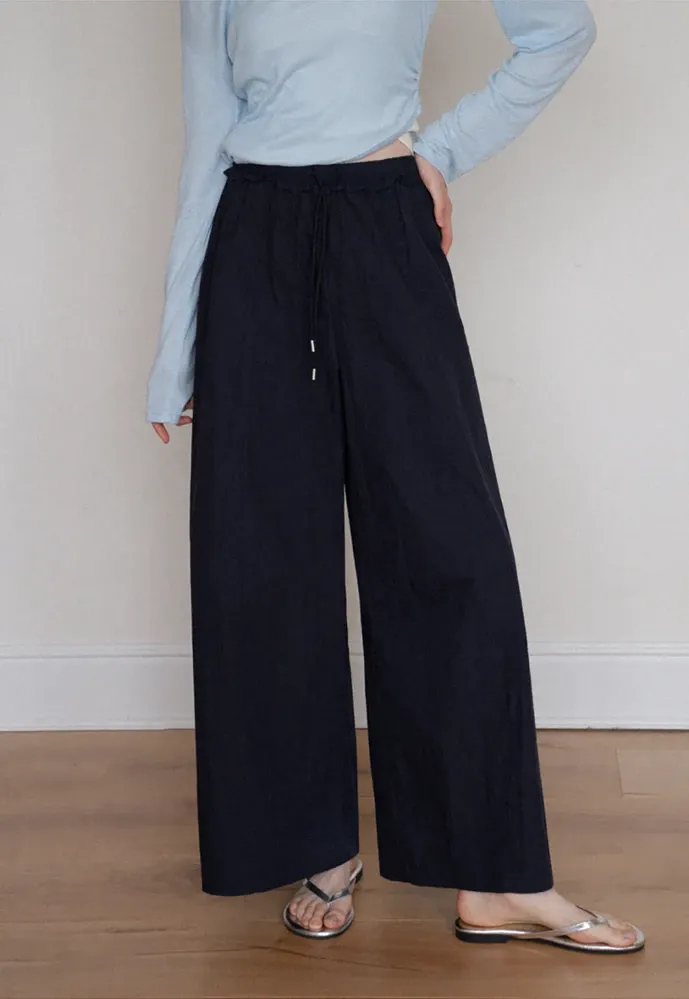 Drawstring Wide-Leg Pants