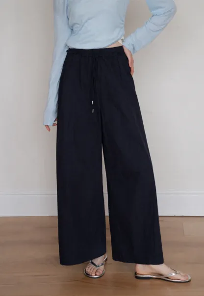Drawstring Wide-Leg Pants